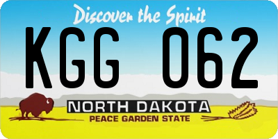 ND license plate KGG062