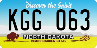 ND license plate KGG063