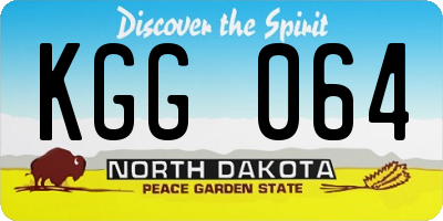 ND license plate KGG064