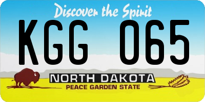ND license plate KGG065