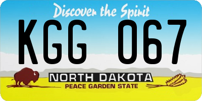 ND license plate KGG067