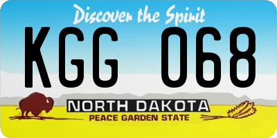 ND license plate KGG068