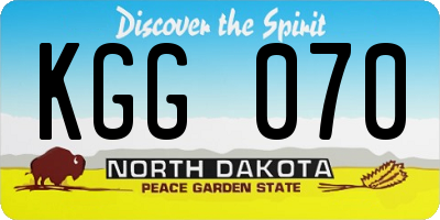 ND license plate KGG070