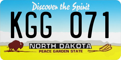 ND license plate KGG071