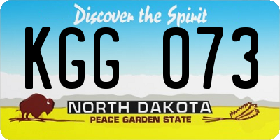 ND license plate KGG073