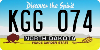 ND license plate KGG074