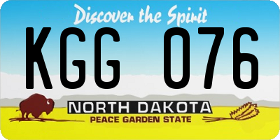 ND license plate KGG076