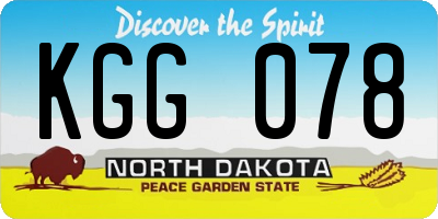ND license plate KGG078