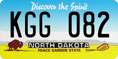 ND license plate KGG082