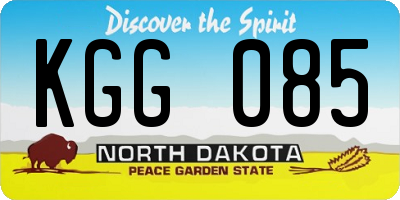 ND license plate KGG085