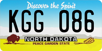 ND license plate KGG086