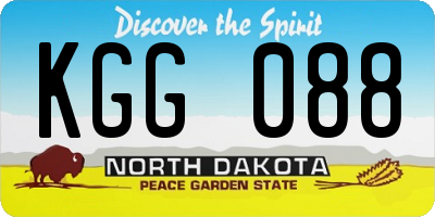 ND license plate KGG088