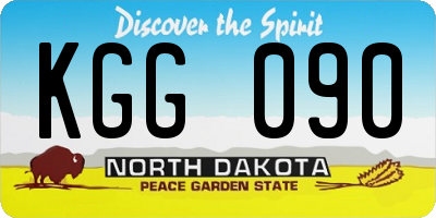 ND license plate KGG090