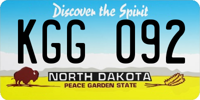 ND license plate KGG092