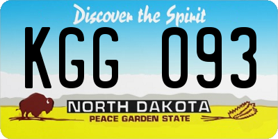 ND license plate KGG093