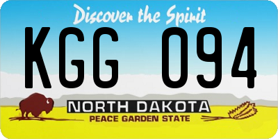 ND license plate KGG094