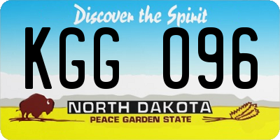 ND license plate KGG096