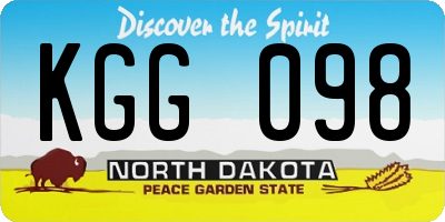 ND license plate KGG098