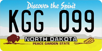 ND license plate KGG099