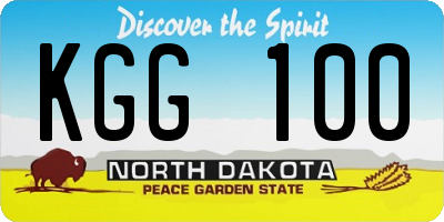 ND license plate KGG100
