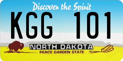 ND license plate KGG101