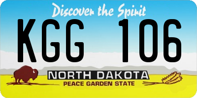 ND license plate KGG106