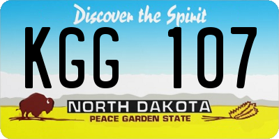 ND license plate KGG107