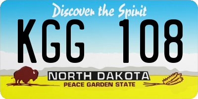 ND license plate KGG108