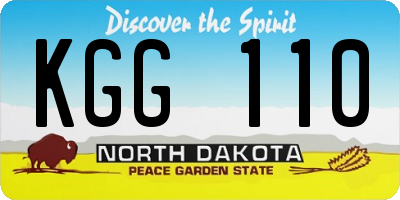 ND license plate KGG110
