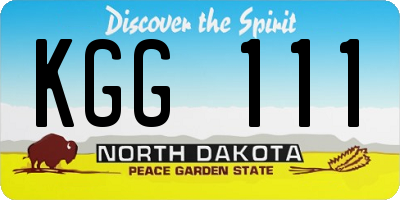 ND license plate KGG111