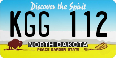 ND license plate KGG112