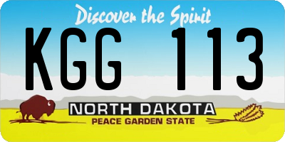 ND license plate KGG113