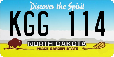 ND license plate KGG114