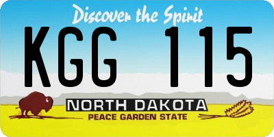 ND license plate KGG115