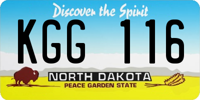 ND license plate KGG116
