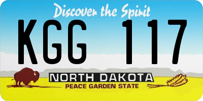 ND license plate KGG117