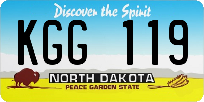 ND license plate KGG119