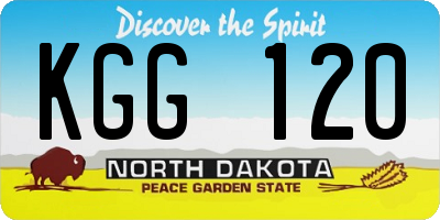 ND license plate KGG120