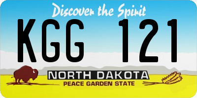 ND license plate KGG121