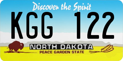 ND license plate KGG122