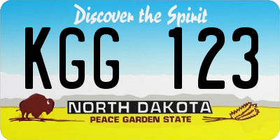 ND license plate KGG123