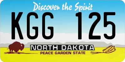ND license plate KGG125