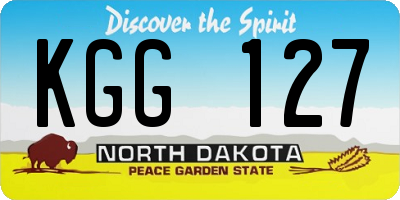 ND license plate KGG127
