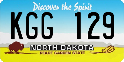 ND license plate KGG129
