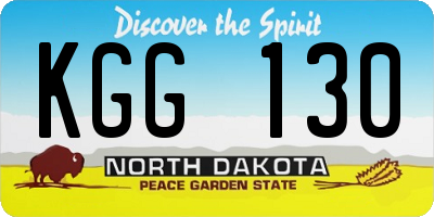 ND license plate KGG130