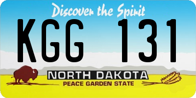 ND license plate KGG131
