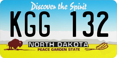 ND license plate KGG132