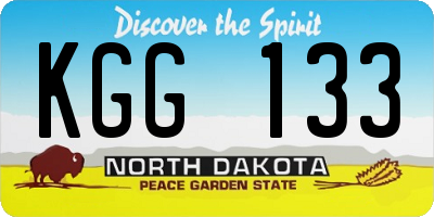 ND license plate KGG133