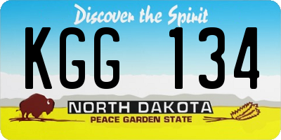 ND license plate KGG134