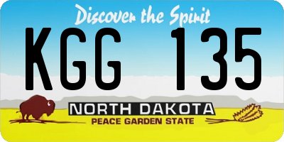 ND license plate KGG135